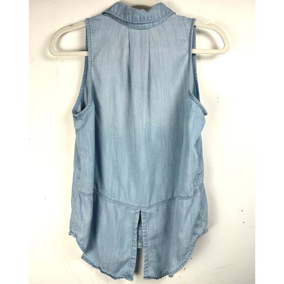 Cloth & Stone Soft Chambray Top Preppy Casual Classic Americana Timeless XS - Picture 6 of 9